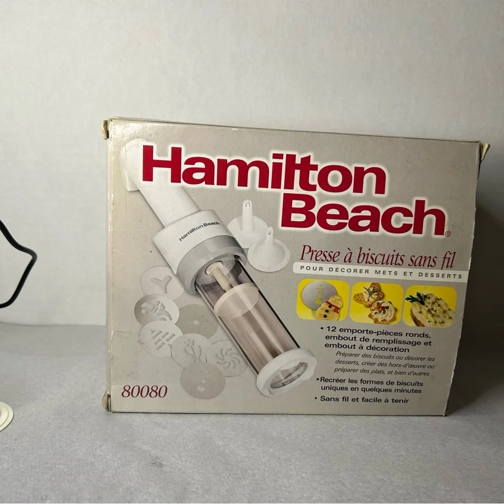 Hamilton Beach White Cordless Cookie Press